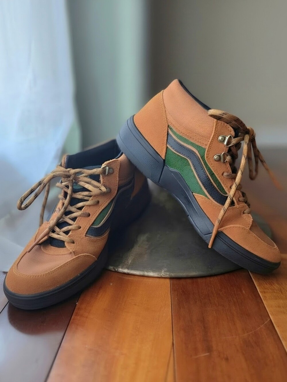 Vans Zahba Mid Beatrice Domond Dark Olive Suede Skate Shoes Womens 8 Brown Green